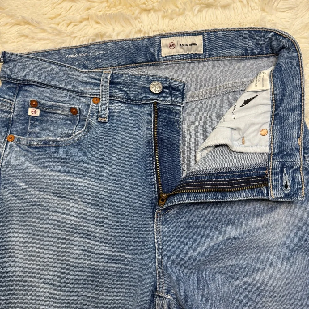AG Adriano Goldschmied Light Wash Bootcut Jeans w/ Raw Hem
